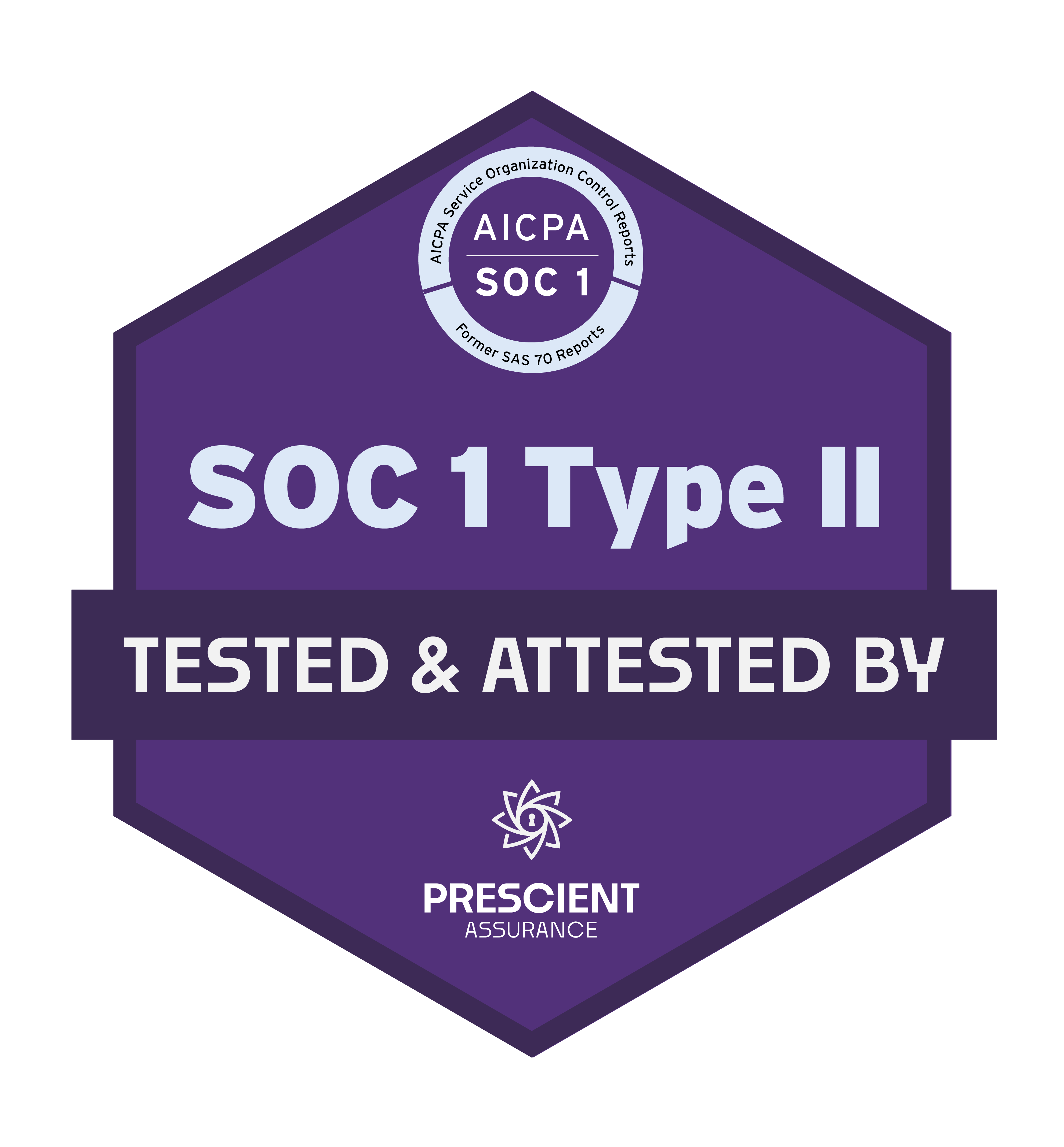 SOC 1 Type 2 tested and attested by Prescient Assurance